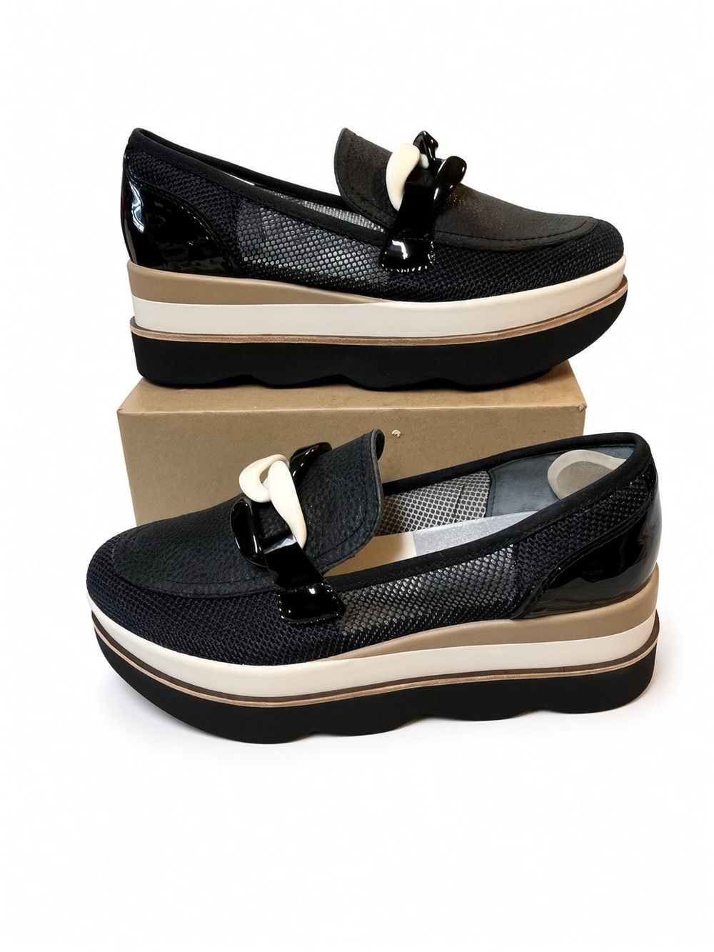 Dolce Vita Jaksen Platform Loafers Onyx Mesh 8